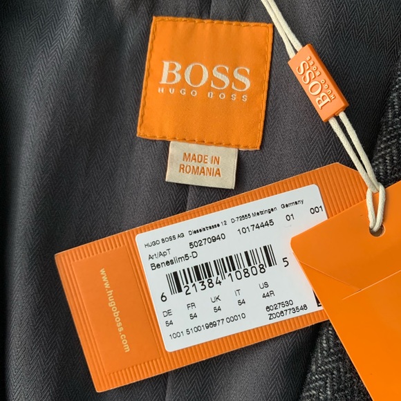 NWT Hugo Boss Dark Gray Blazer 44R